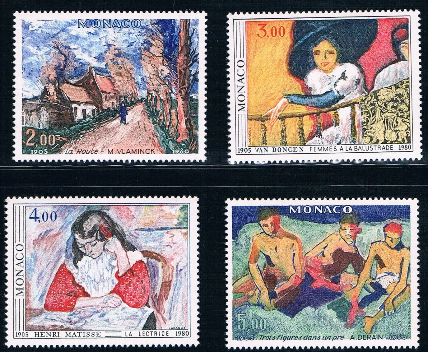 

4Pcs/Set New Monaco Post Stamp 1980 Fauvism Painting Arts Sculpture Stamps MNH