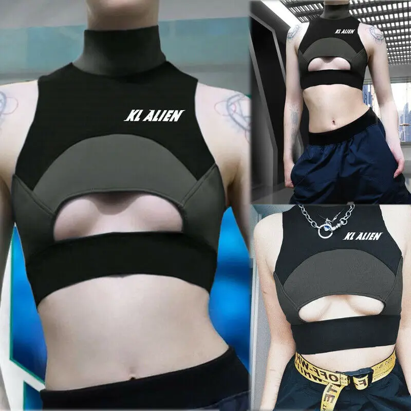 Майка женская облегающая без рукавов пикантная Повседневная ажурная эластичная