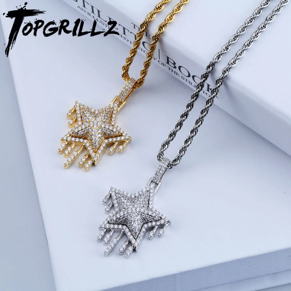 TOPGRILLZ мужское женское ожерелье с кубическим цирконием и подвеской в виде