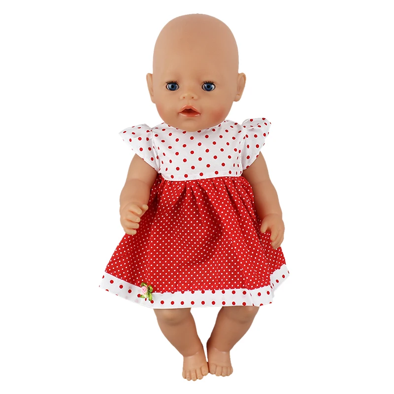Модное милое платье, костюм, подходит для 43 см, Детская кукла, 17 дюймов, Одежда для кукол, детский лучший подарок на день рождения - Цвет: Зеленый