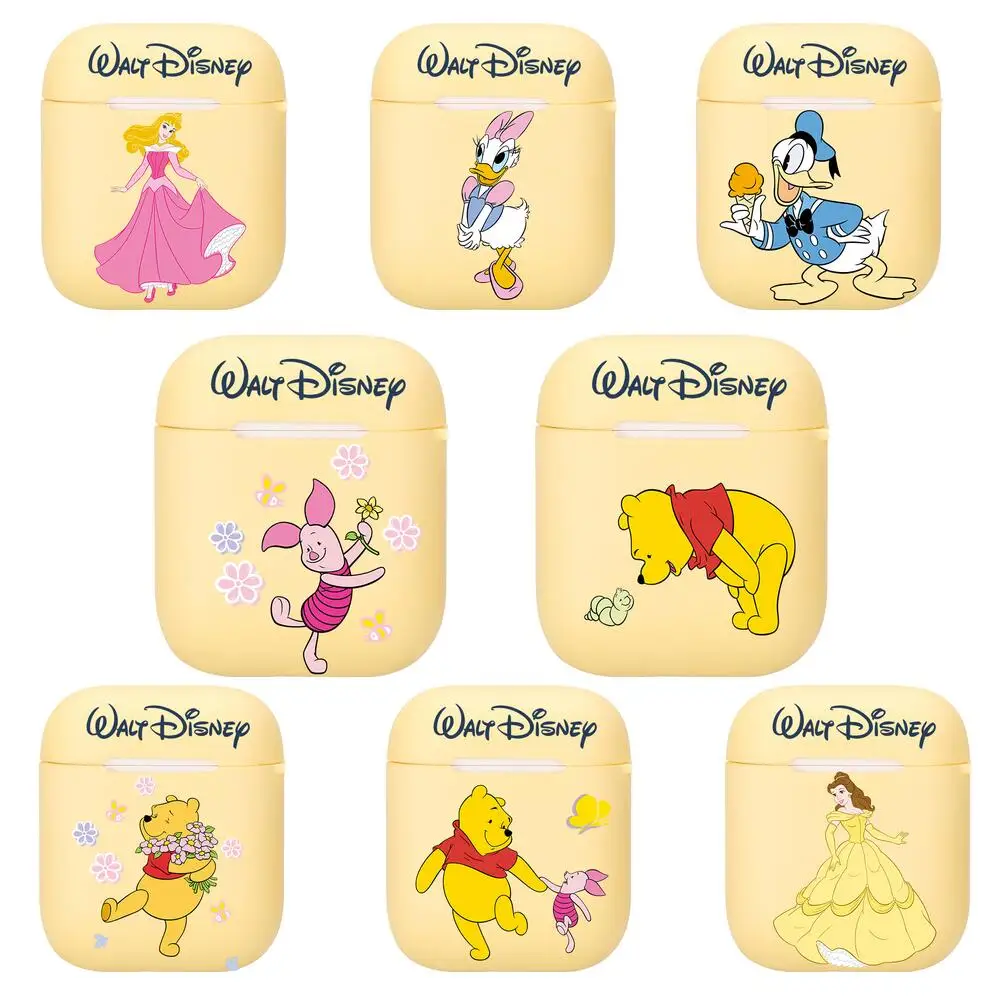 

Disney Cartoon Winnie Bear Donald Duck Princess White Silicone Case For Apple Airpods 1/2 Cover Protective Earphone Case Headpho