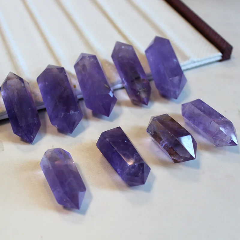 

1pc Natural Amethyst Six Prism Crystal Column Quartz Hexagonal Wand Healing Stones Ornaments for Home Decoration Accessories