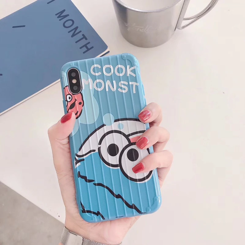 Синие милые панели телефона с рисунком для iphone 8 7 6 6splus матовый мягкий чехол для iphone X XR XS MAX back Shell Fundas Capa