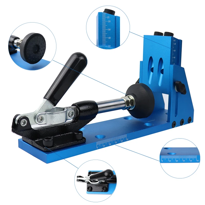 Деревообрабатывающий наклонное отверстие устройство Doweling карман джиг комплект