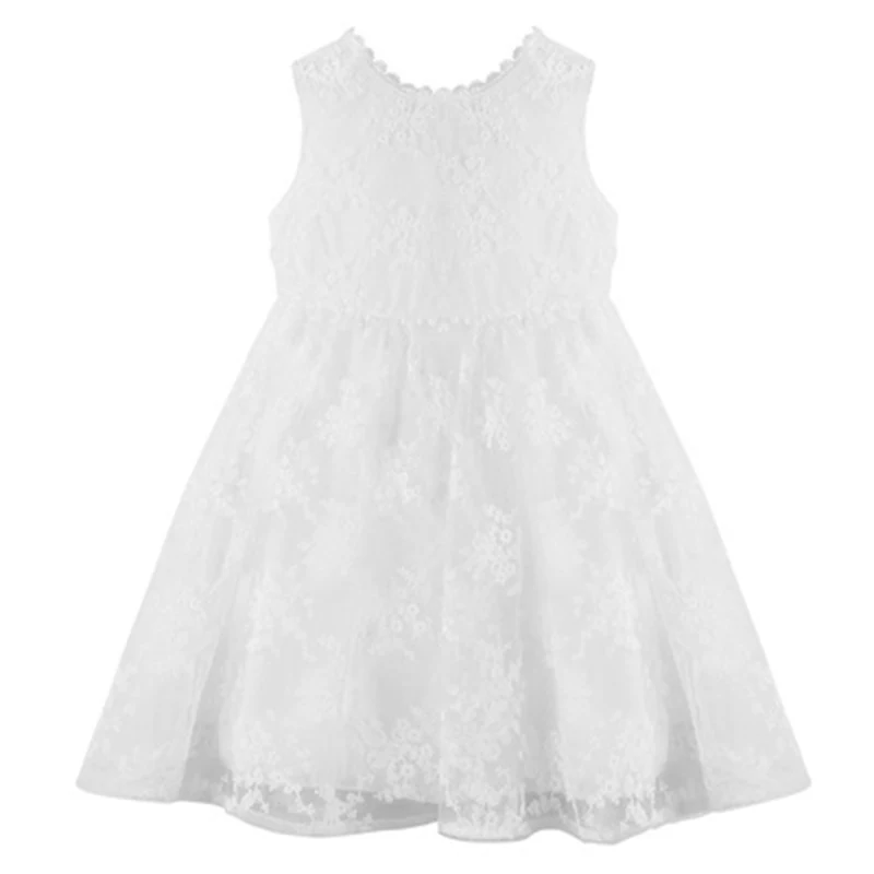 2020 летнее Новое кружевное платье в Корейском стиле для девочек детское