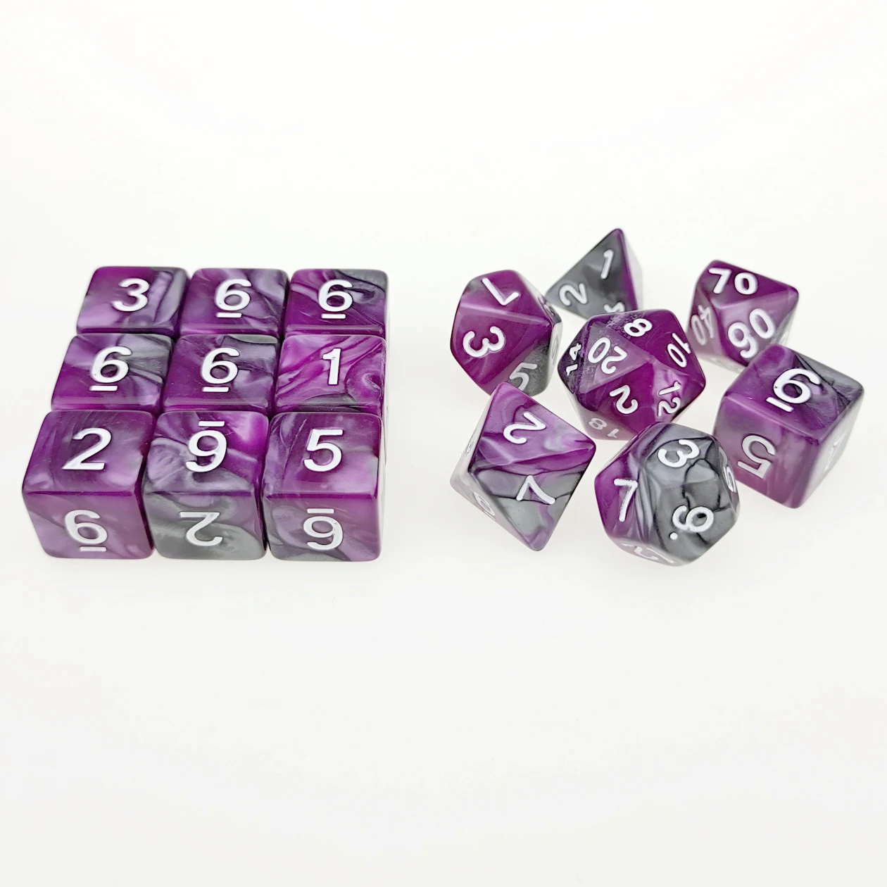 

Rollooo Two-Tone Particular Roleplaying Dice Set Standard 7 + 9 Extra D6s for RPG D&D Games