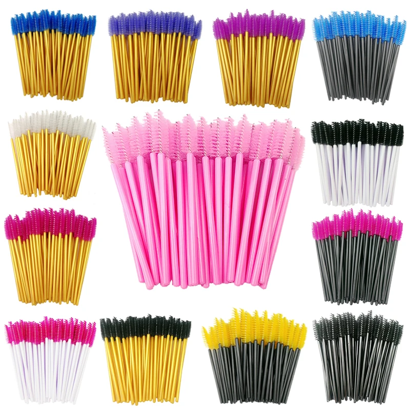 50 шт Наращивание ресниц одноразовая бровь кисть аппликатор для туши ресницы