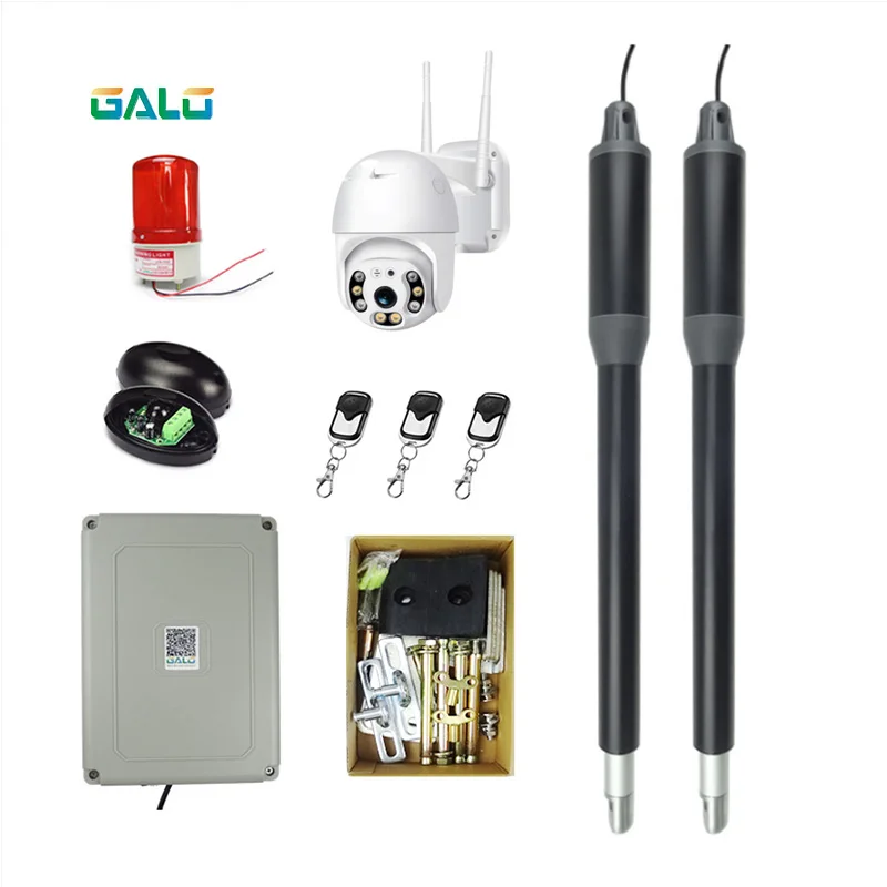 kit r Автоматические Распашные Ворота привод открывания двери с 1080P wifi Предупреждение ющий Светильник ИК Фотоэлемент датчик 3 шт. пульт дистанционного управления полный комплект - Цвет: kit r