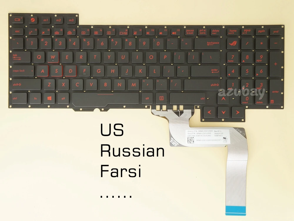 US Russian Farsi Keyboard for Asus 0KNB0-E601US00 ASM14C33USJ442 ASM14C3 0KNB0-E601FS00 0KNB0-E601RU00 ASM14C33SUJ442 New