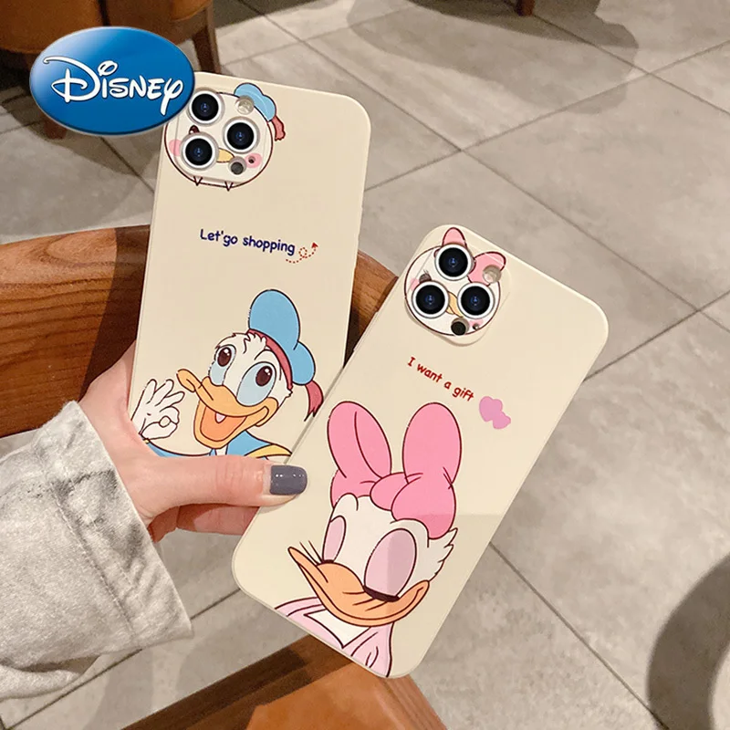 

Disney cartoon couple mobile phone case for iPhone12pro cute Donald Duck mobile phone cover 11pro/xsmax/se/xr/11promax/7p/8p/12