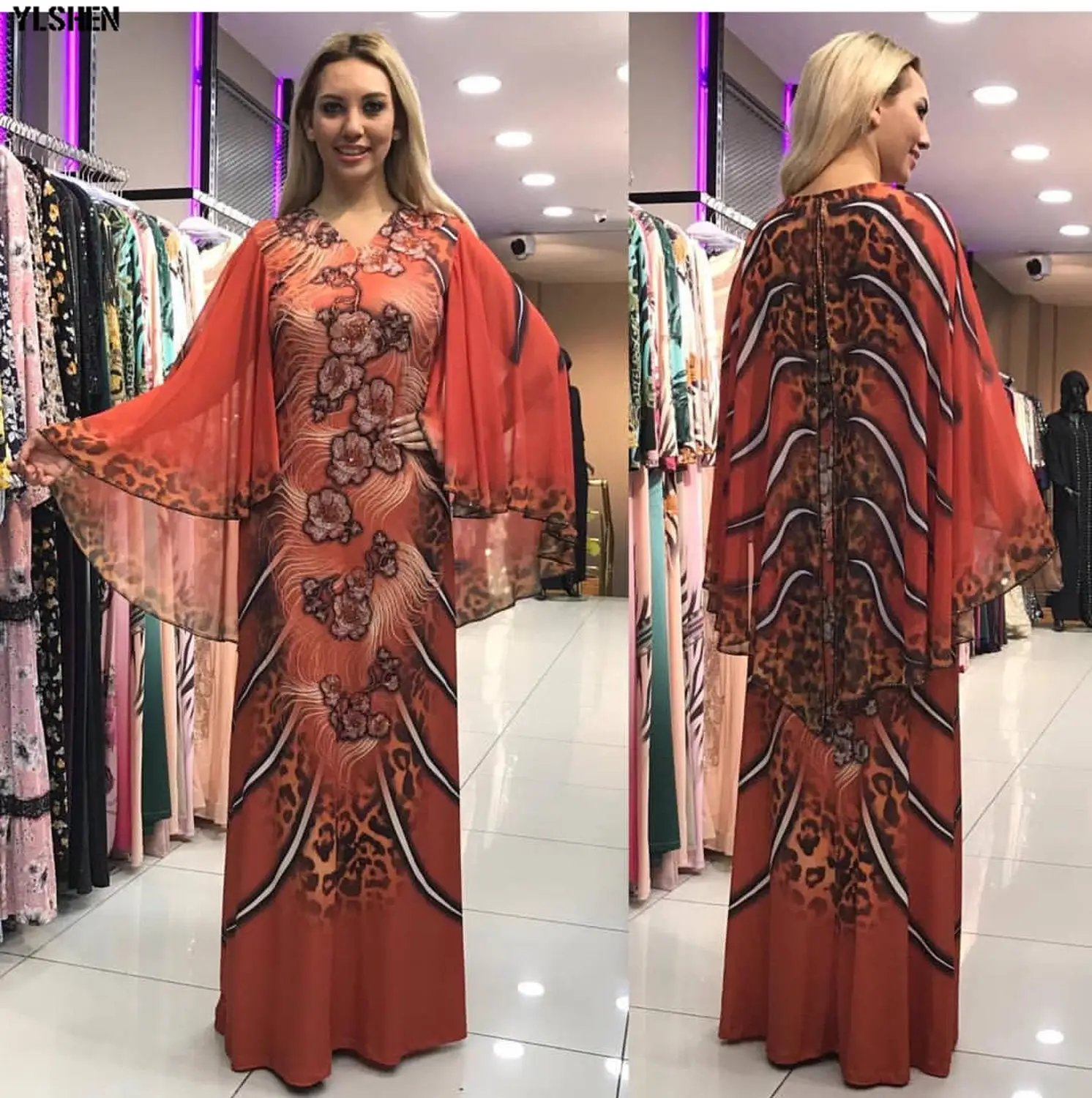 African Dresses for Women Dashiki Print Cape Maxi Dress Clothes Sexy Robe Africain Basin Riche Africa Outfit 2019 | Тематическая