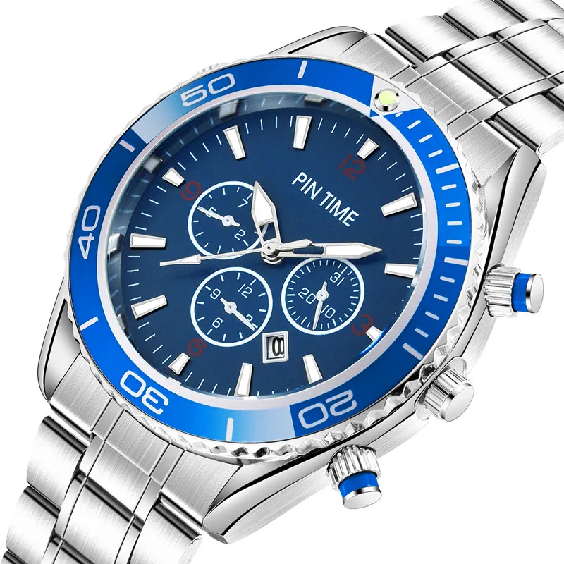 Часы наручные мужские кварцевые Стальные Классические водонепроницаемые в