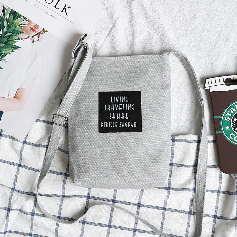 Новая холщовая мини сумка через плечо Женская Корейская молодежная для отдыха