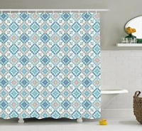 quatrefoil shower curtain tangled modern lisbon based on traditional oriental arabesque tiles waterproof polyester bath curtains