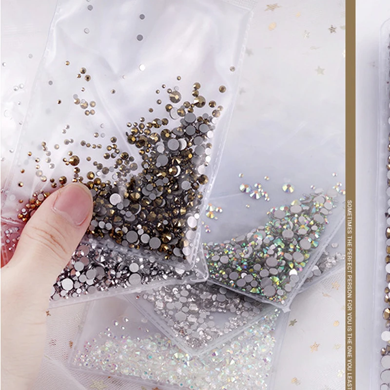 SS4-SS12 для ногтей Swarovsky Стразы без горячей фиксации 1440 шт. стразы с плоской задней