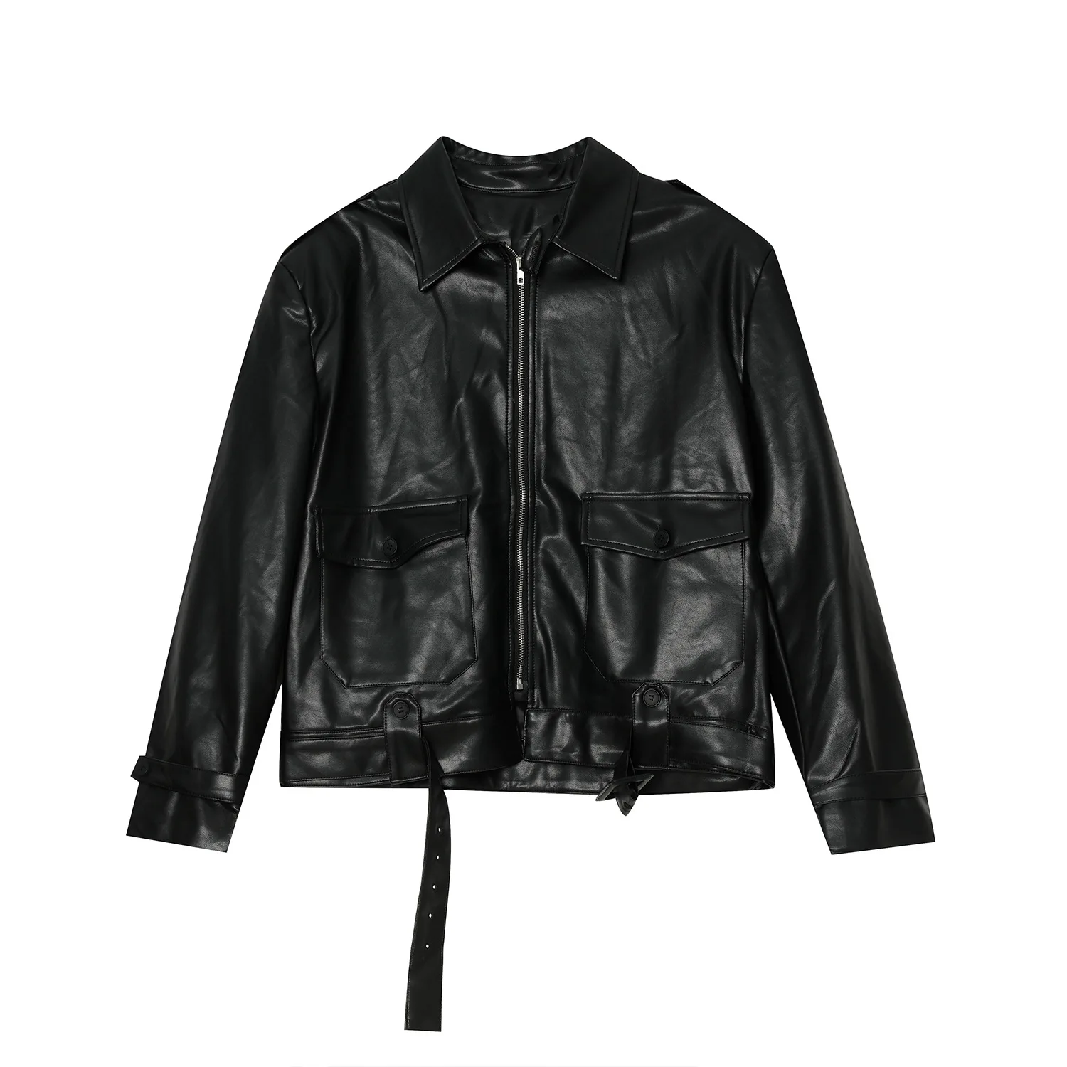 

MTL - 2021 spring new Korean version loose and simple design trend jacket leather coat men's clothing