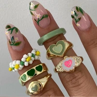 2021 fashion trends creative simple fashion temperament ladies jewelry couple rings drop wax color ring vintage womens ring