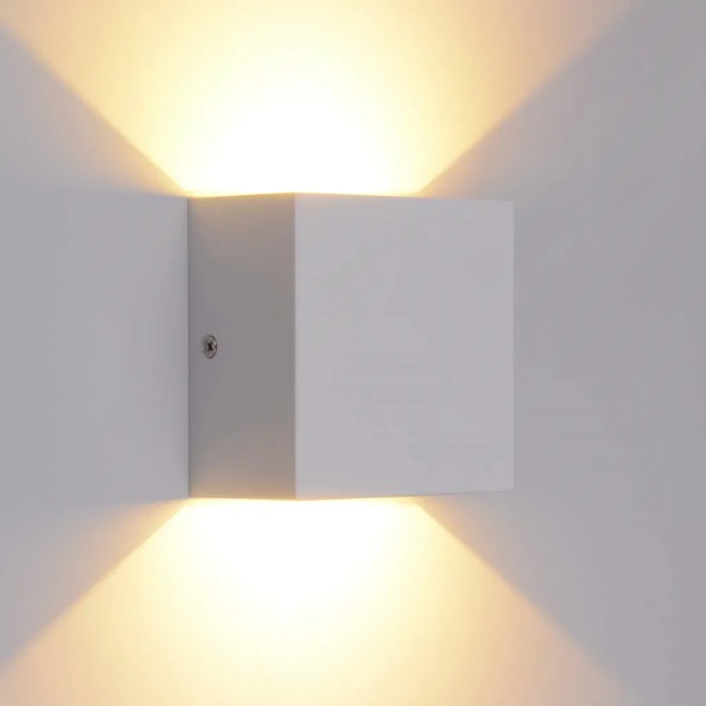 

10cm metal box wall light Up ＆ Down lighting fixtures Modern decor wall lamp Input 90-260V Include led light source and driver