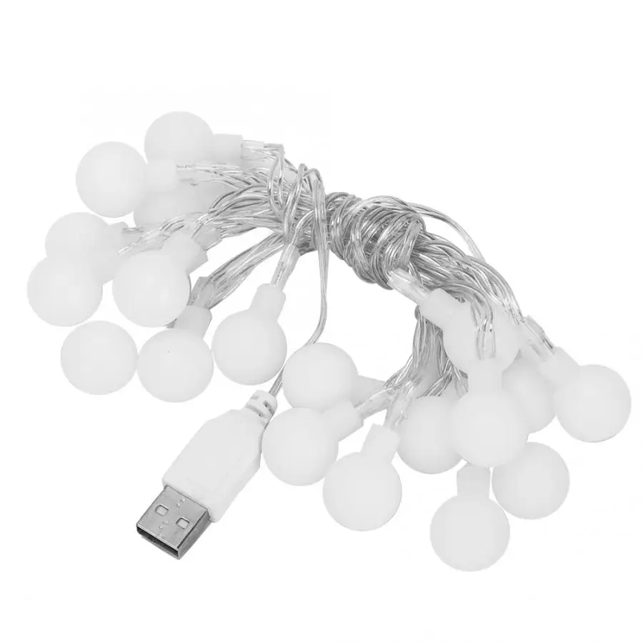 2 м 20 светодиодов USB гирлянды белые лампы для свадебной вечеринки рождественские