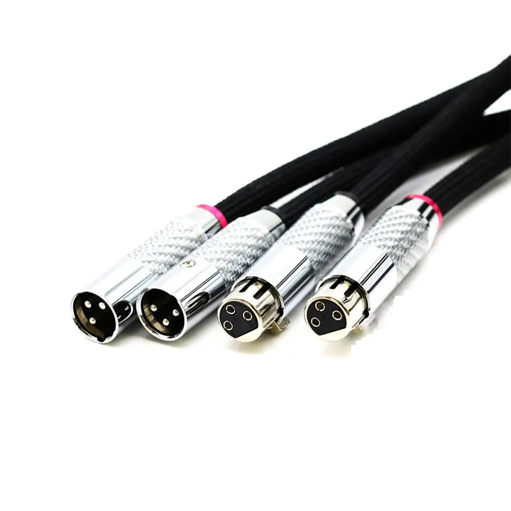 Посеребренный аудиокабель Colleimage Hifi QED XLR из углеродного волокна 3pin штепсельная