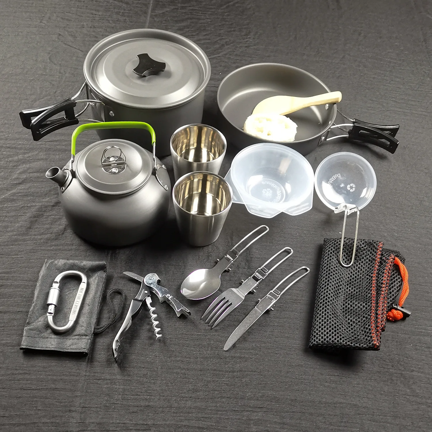 

Outdoor Camping Cookware Set Picnic Tableware Portable Ultra-Light Aluminum Alloy Cooking Utensils Tableware For 2-3 People