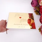 Персонализированные пользовательские Выгравированные имя и Дата милое красное сердце свадьба Фирменная Гостевая книга акриловые зеркальные вечерние сувениры