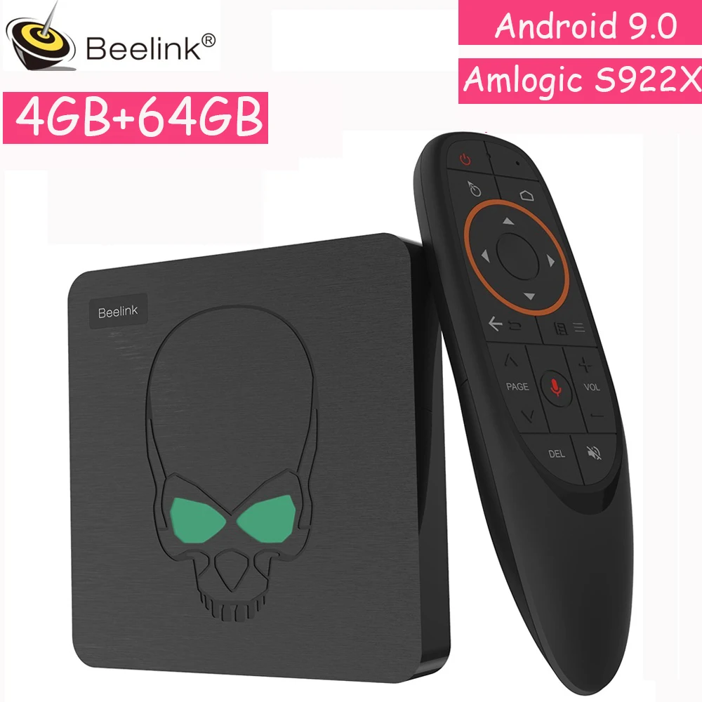 ТВ приставка Beelink GT King Android 9 0 процессор Amlogic S922X шестиядерный G52 MP6 Graphics 4 Гб LPDDR4 64