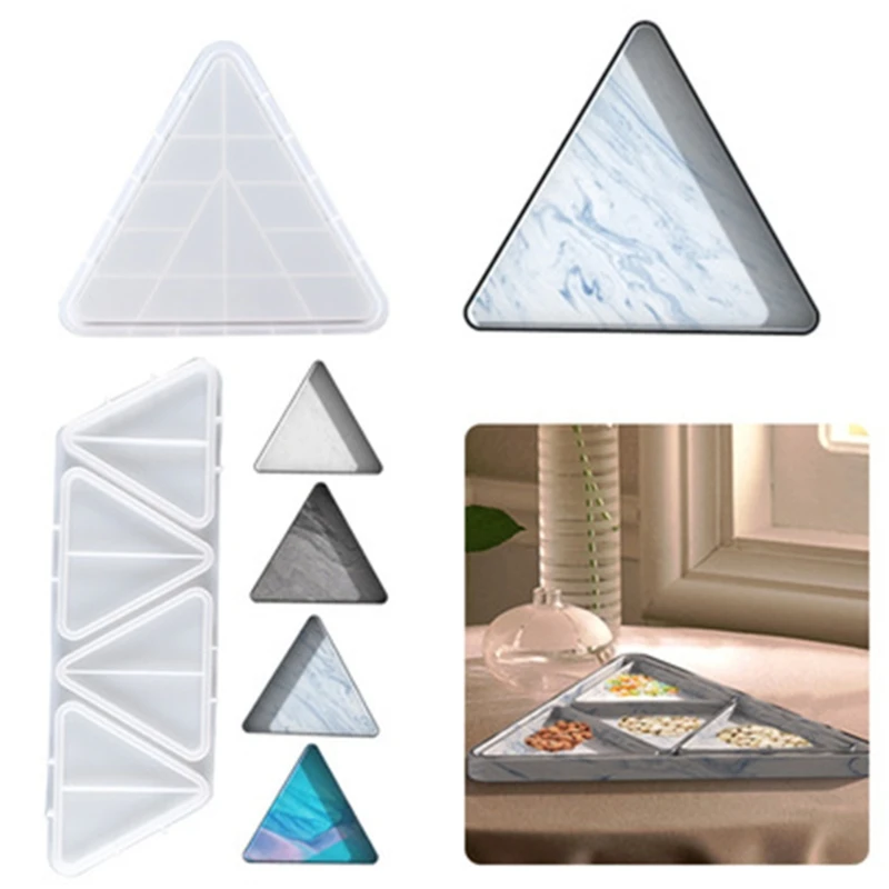 

Multi-purpose Triangle Platter Epoxy Resin Mold Fruit Nut Storage Tray Silicone Mould DIY Crafts Home Decorations Mold