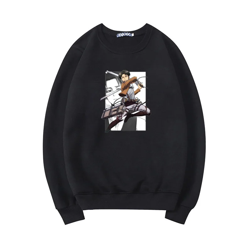 

Fashion Attack on Titan Letters Printed Japan Word Anime Hoodies Casual Loose Long Sleeve Pullovers Asian Size Manga Pullovers