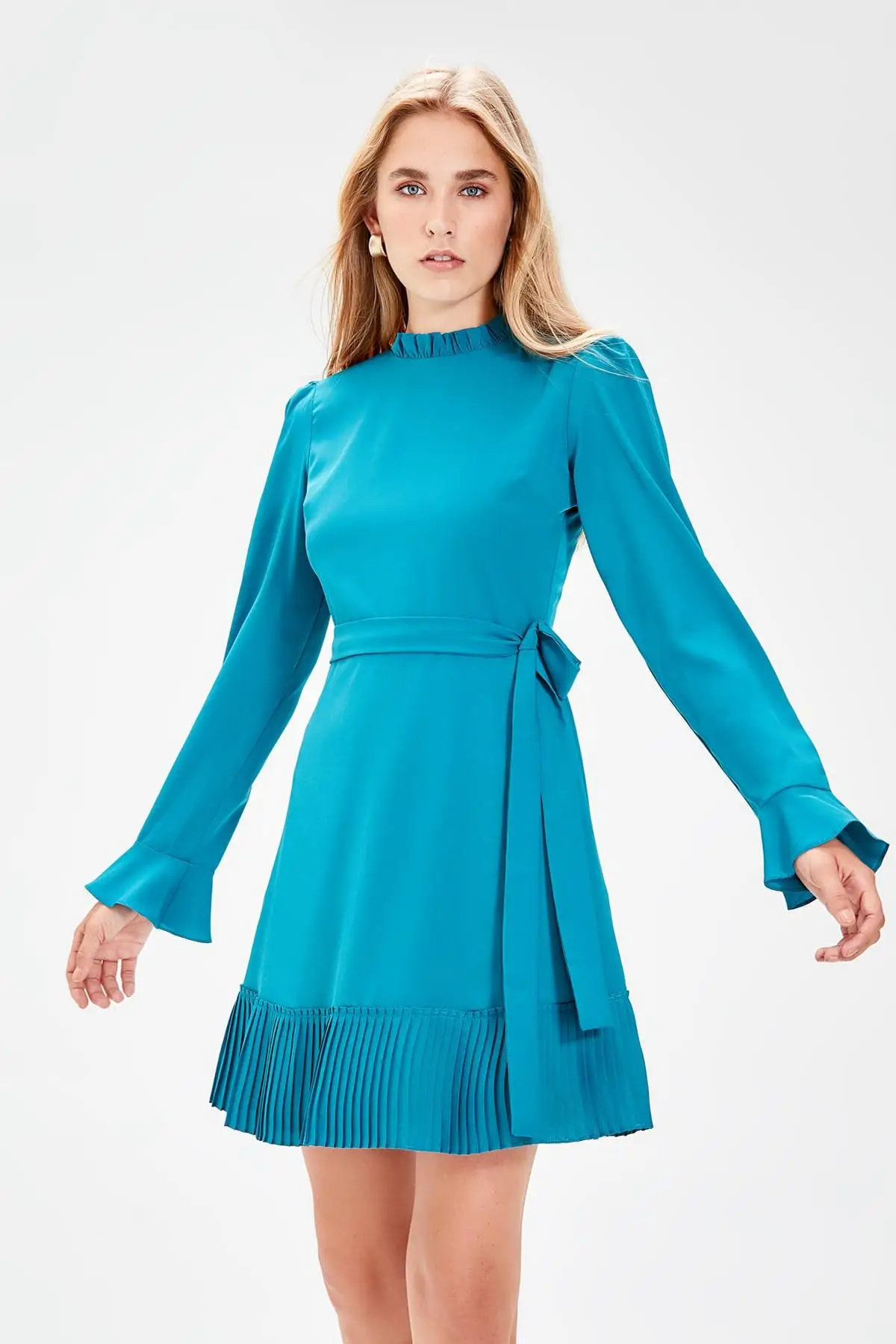 Trendyol Petrol Piliseli платье TWOSS19LJ0114|Женские платья| |