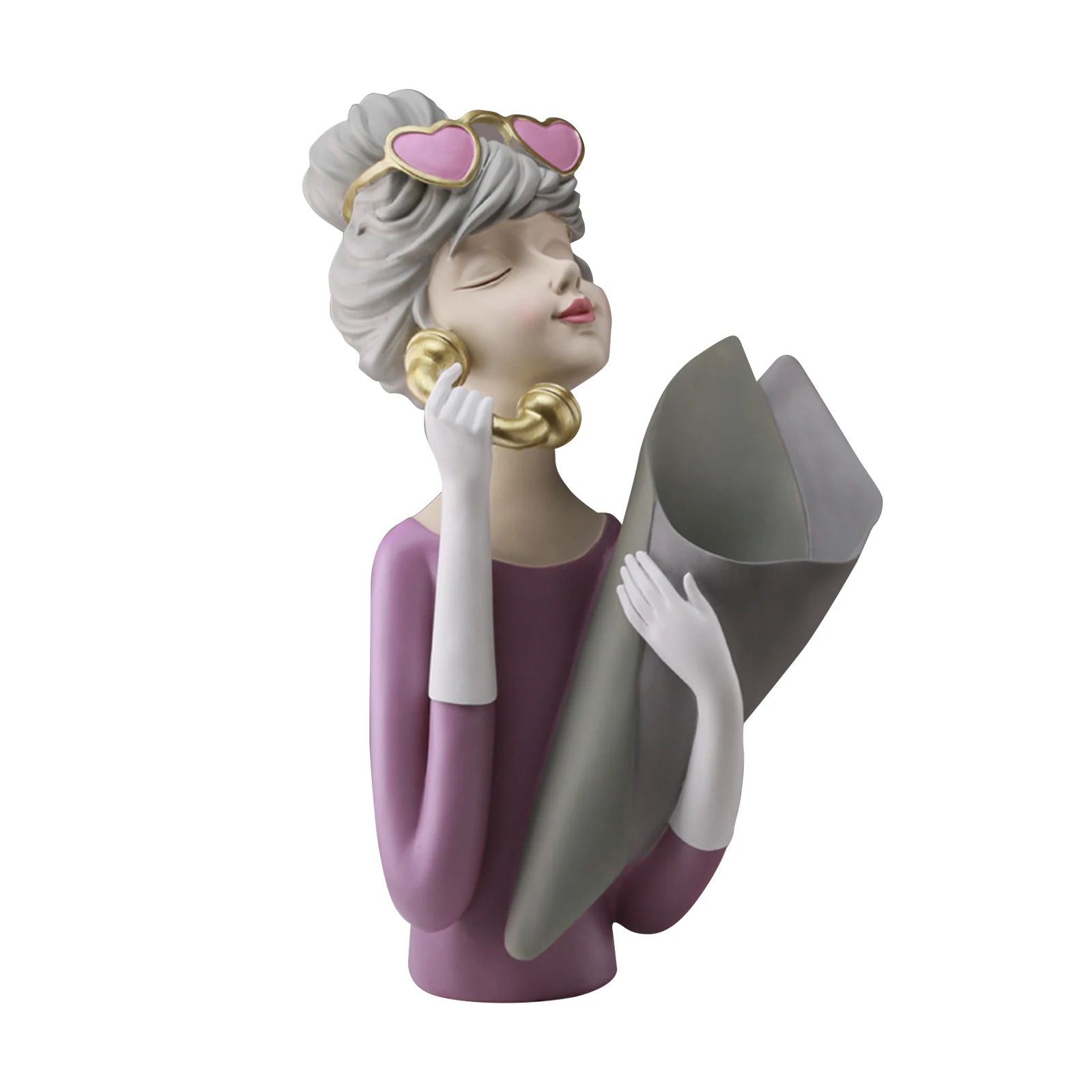 

Figurine Vase Sculpture Bouquet Decor Flower Arrangement Ornaments Gift