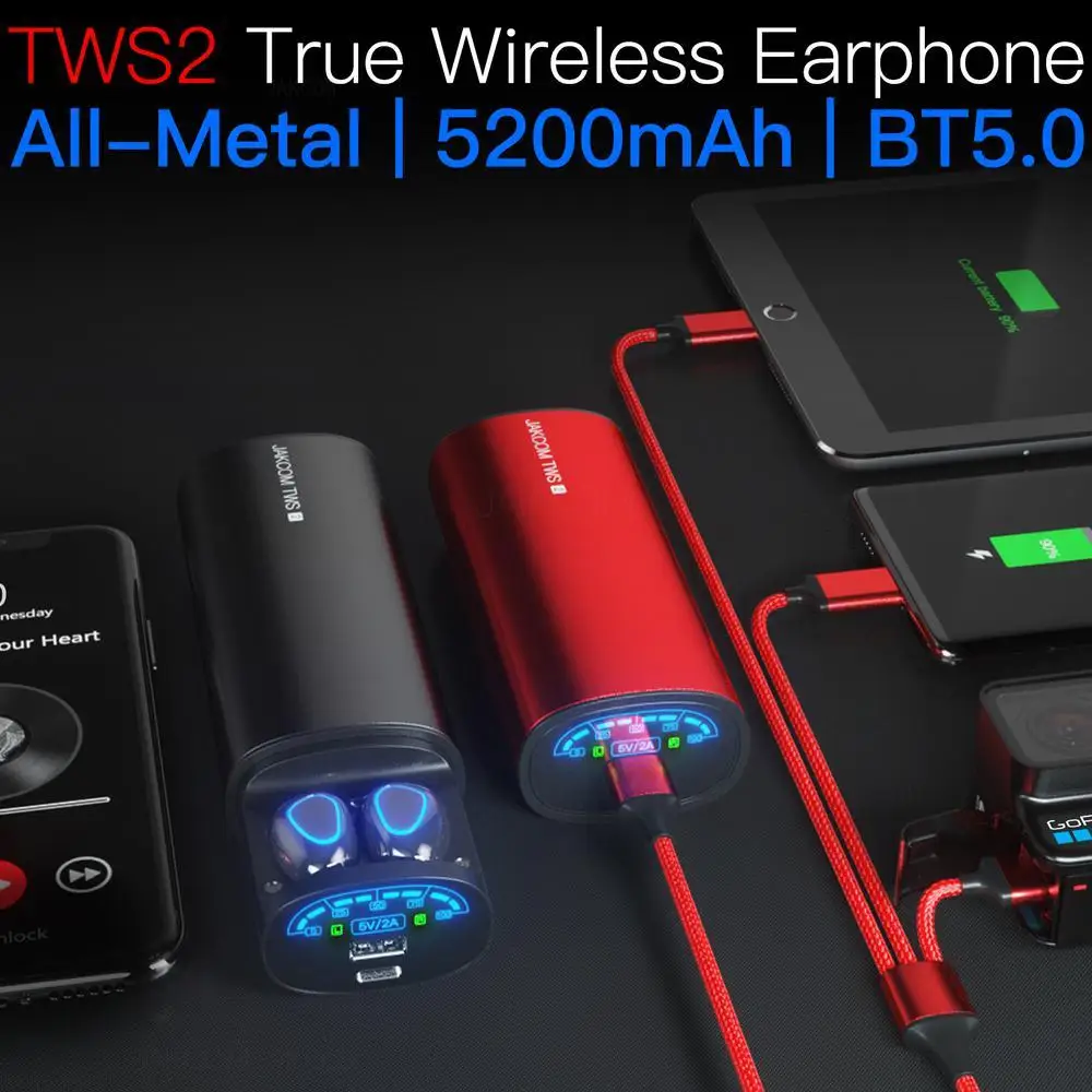 

Портативное зарядное устройство для наушников JAKCOM TWS2 True Wireless, Новое поступление, как 2, чехол для видеокамеры www y9s i9000 air 4