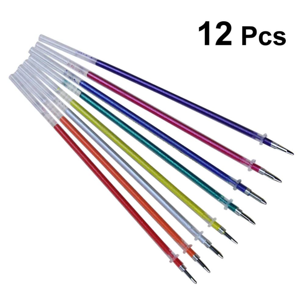 

12pcs Color Pen Refills Glitter Ink Refills Set for Writing Drawing Painting (12 Colors)