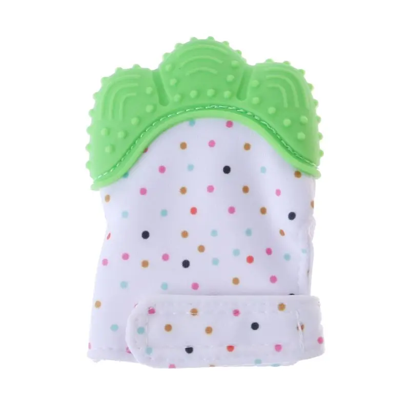 Guantes mordedores seguros para beb&eacute;, sin BPA, donut de dibujos animados, mordedor de silicona de grado alimenticio para ni&ntilde;os, guante Molar de entrenamiento-5