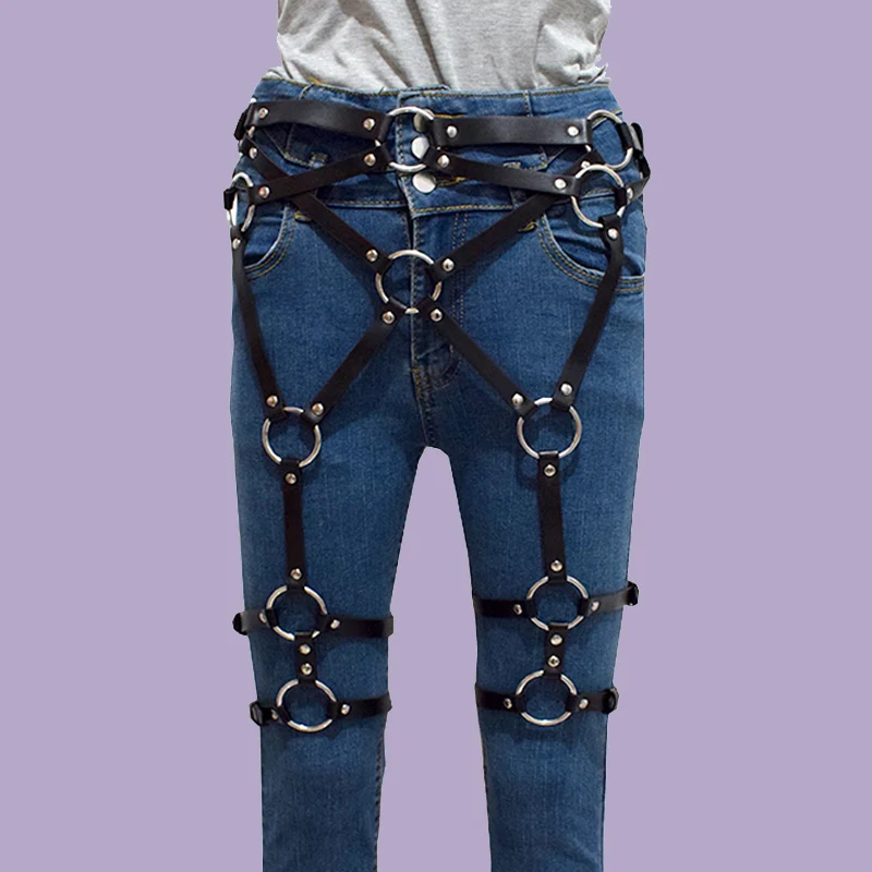 Кожаный пояс для подтяжек сексуальный ремни женщин в стиле панк готика