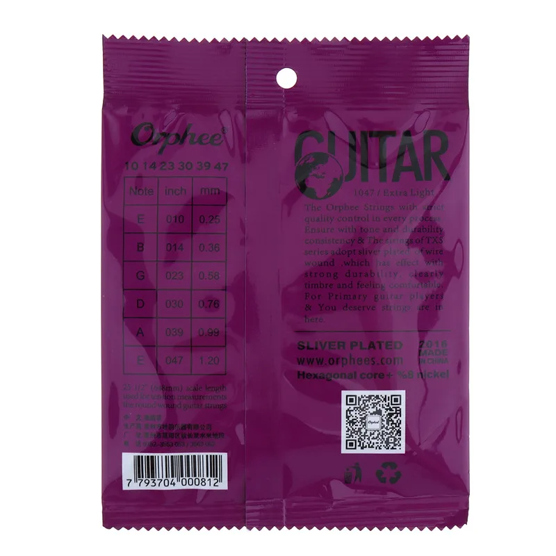 Orphee 6 шт./компл. акустические гитарные струны специальный посеребренный