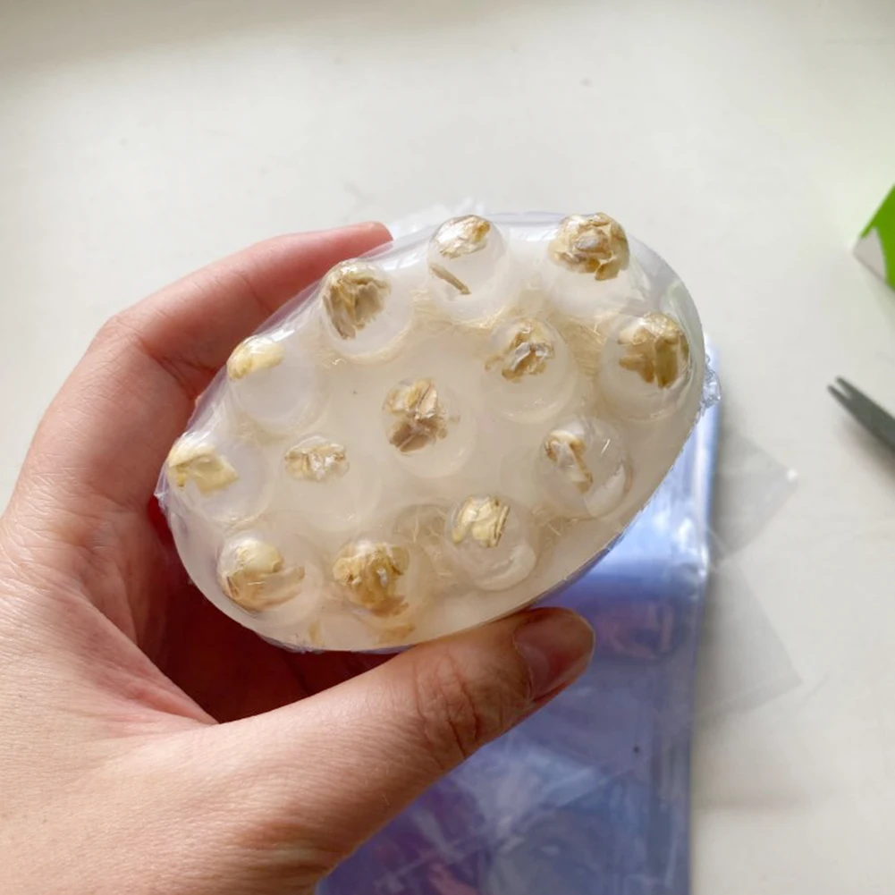 4 Grids Durable 3D Handmade Silicone Soap Mold Form for Massage Therapy Bar DIY Oval Shape Soaps Resin Crafts | Дом и сад