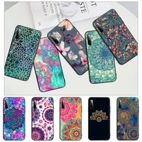 mandala lace flower black silicone phone case cover for redmi note 6 8 9 pro max 9s 8t 7 5a 5 4 4x
