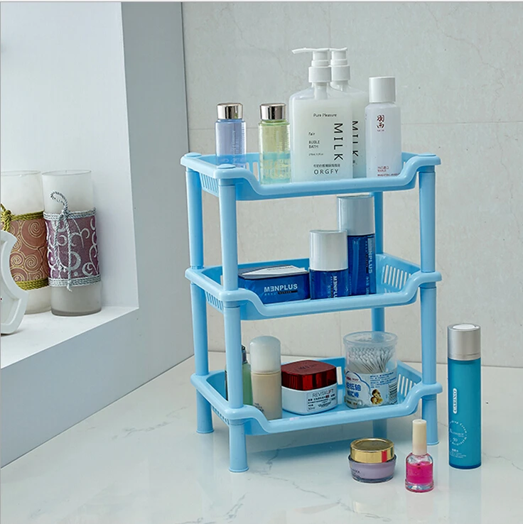 Квадратный стеллаж для хранения 3 уровня пластиковый держатель ванной полка