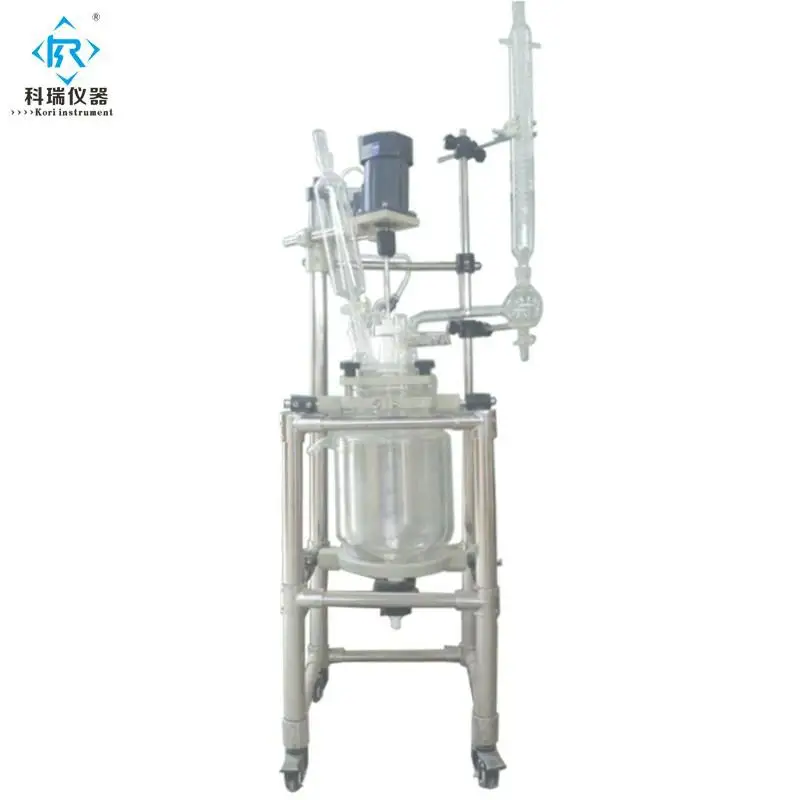 Двухслойный стеклянный миниатюрный лабораторный реактор миксер мешалка блендер