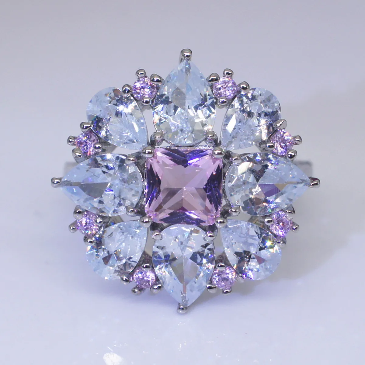 925 anillos серебряное синее квадратное кольцо с камнем, белое обручальное кольцо с кристаллами, серебряное кольцо для влюбленных женщин