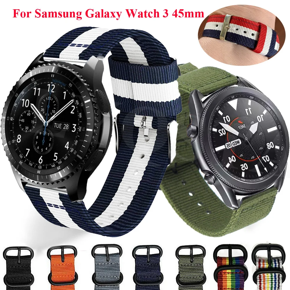 

Ремешок нейлоновый для Samsung Galaxy Watch 3 45 мм/46 мм, брезентовый быстросъемный Браслет Для Xiaomi Amazfit GTR 2, 22 мм