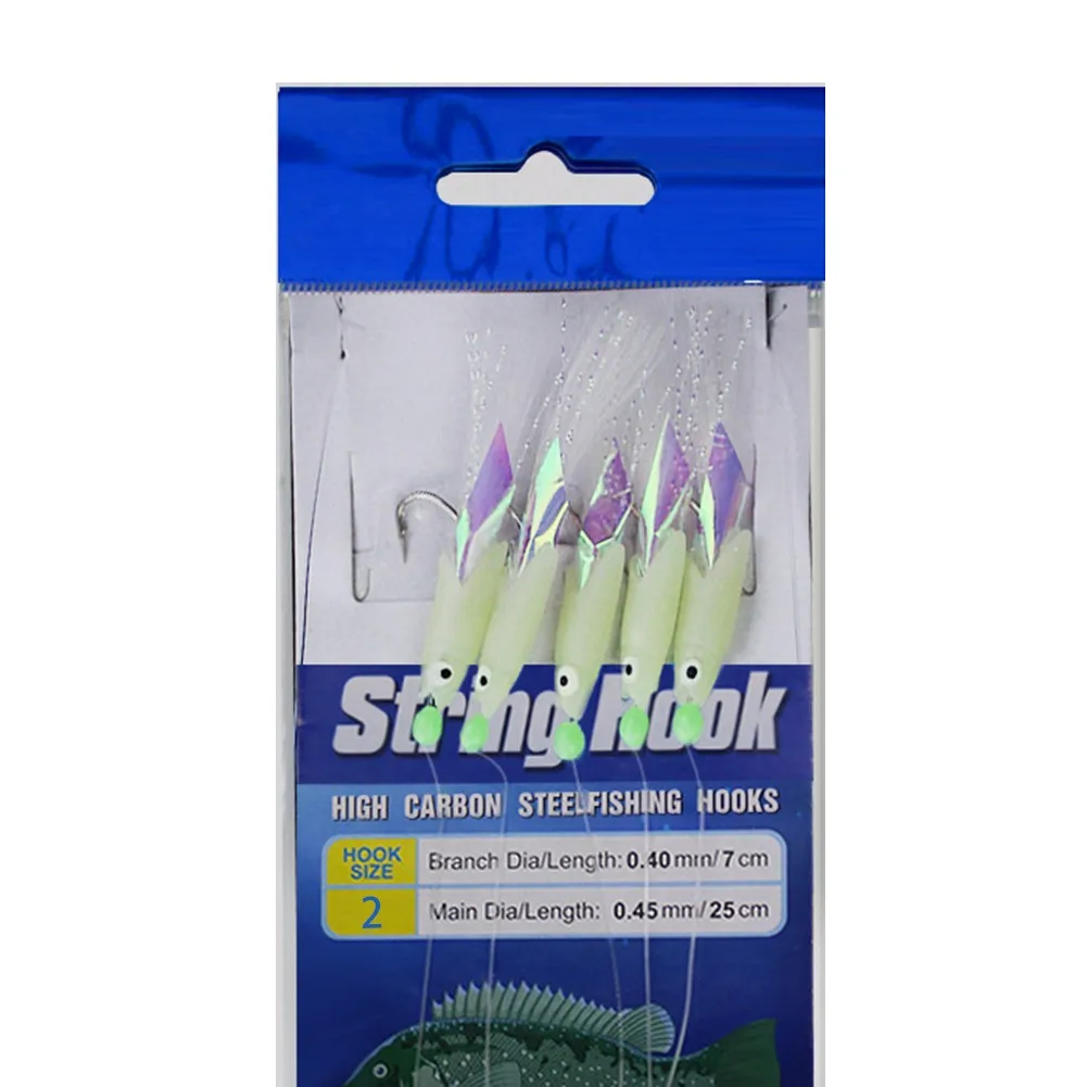 

5 In 1 Fishing Hook Bait Fishing Hook Luminous Lure Octopus Rigs High Quality