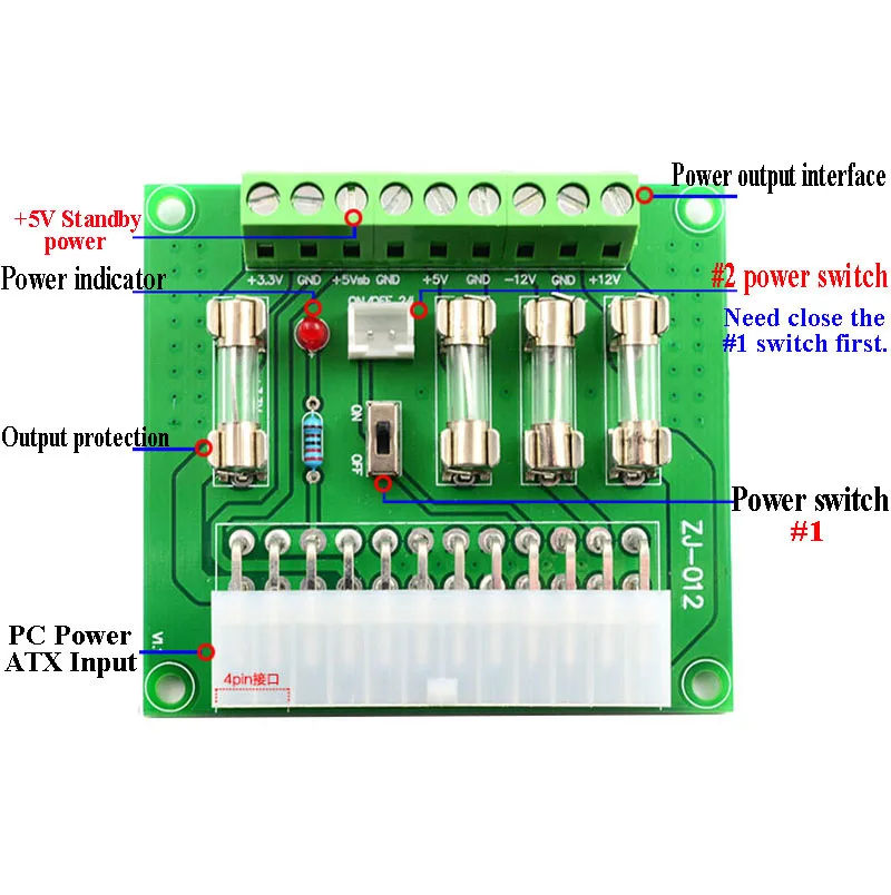 3 5-контактный ATX компьютер ПК блок питания коммутационная плата адаптер