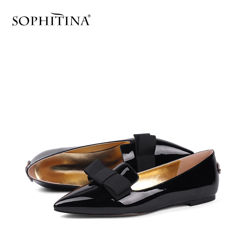Женские туфли на плоской подошве SOPHITINA заостренный носок искусственная