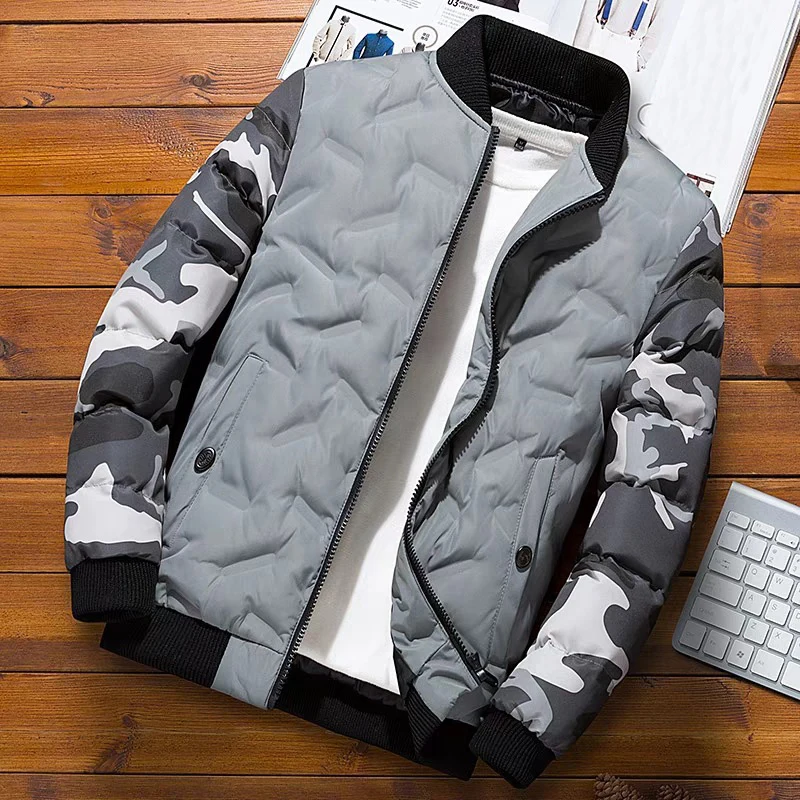 Мужские зимние куртки и пальто верхняя одежда новая камуфляжная куртка-бомбер