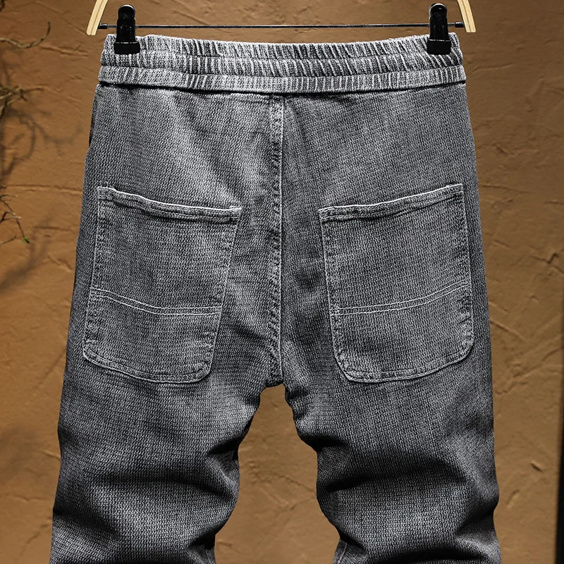 KSTUN/мужские джинсы в японском стиле серые Стрейчевые повседневные джинсовые