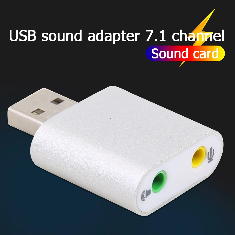 

USB Sound Card USB To 3.5mm Audio Earphone Adapter 7.1 External 3.5mm Mic Headphone Audio Adapter Sound Card For Laptop PC