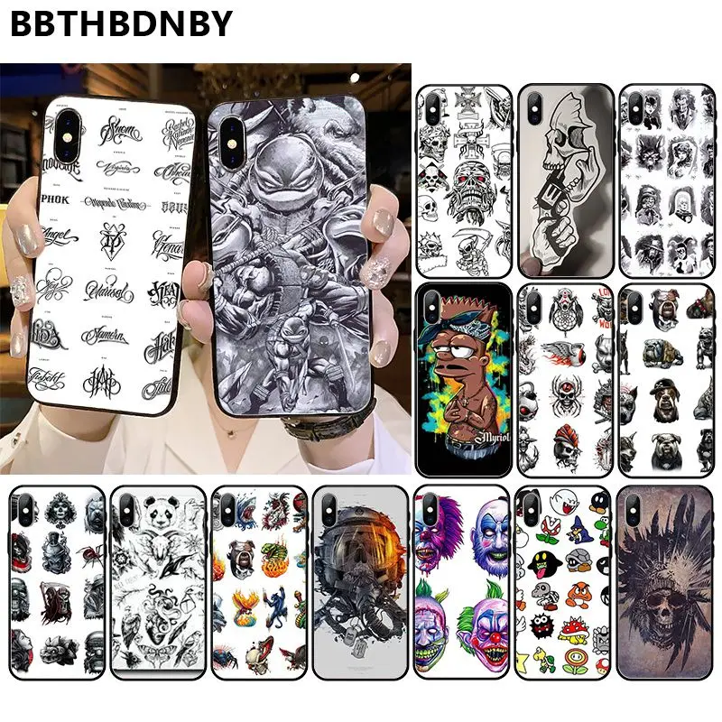 Чехол для телефона с черепом черный мягкий чехол iPhone 11 pro XS MAX 8 7 6 6S Plus X 5 5S SE XR |