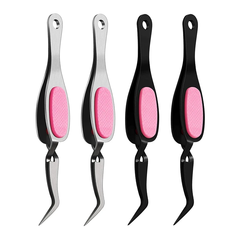 

4PCS Craft Tweezers Stainless Steel Soft-Grip Precision Tweezers for Jewelry Beading Electronics Laboratory Work
